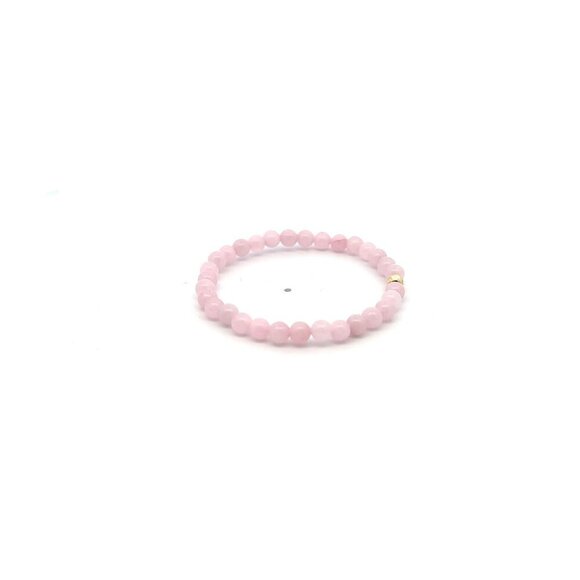 Natural Rose Quartz Gemstones Mini 4mm 18K Bar Faceted Charm Bead - Picture 5 of 5